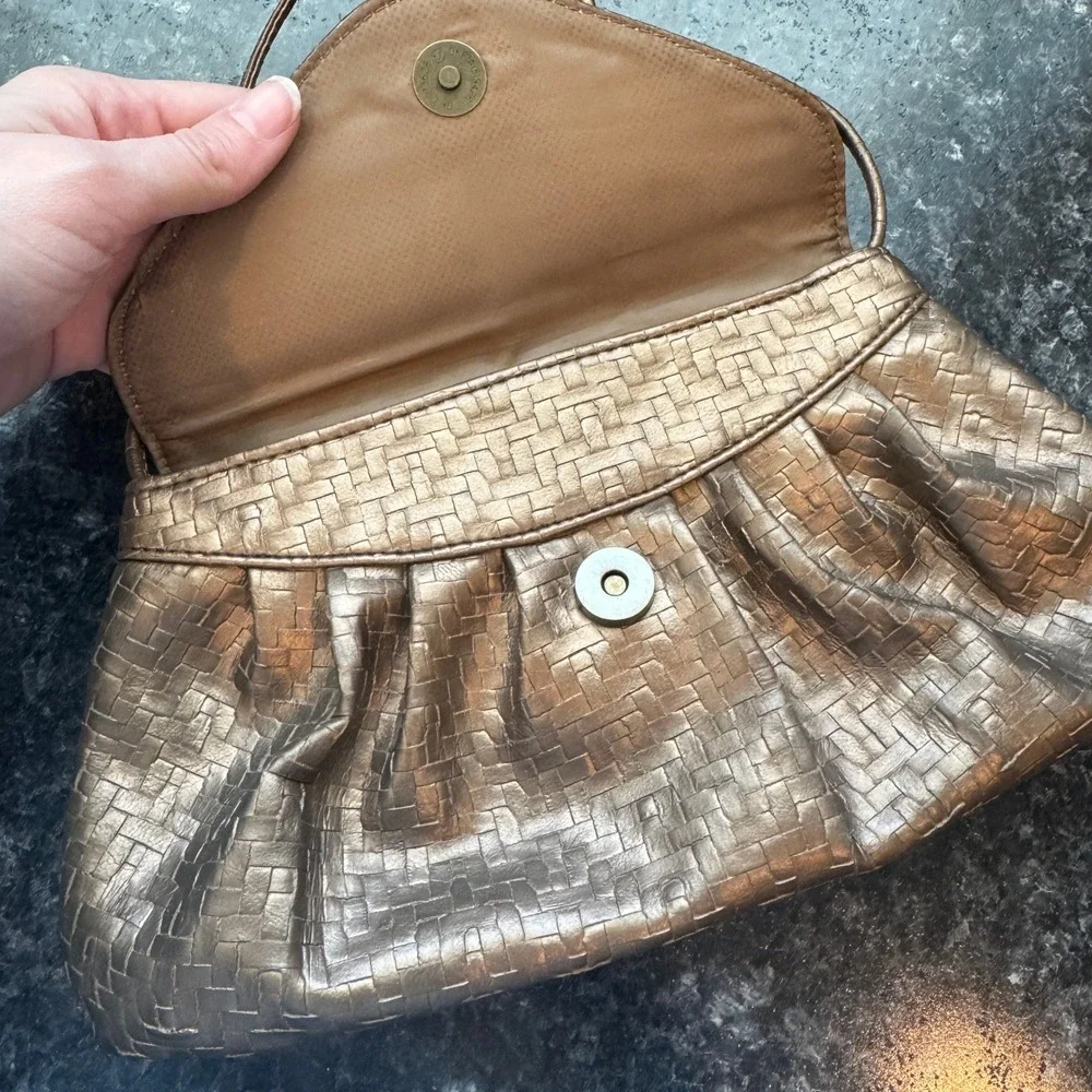 Vintage Neiman Marcus Metallic Braided Small Purse Shoulder Bag Night Out Clutch